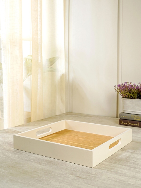 

Pure Home and Living White Solid Square Tray