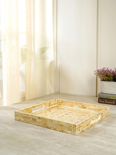 

Pure Home and Living Cream-Coloured Mother Of Pearl Tray