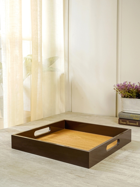 

Pure Home and Living Brown Square Tray