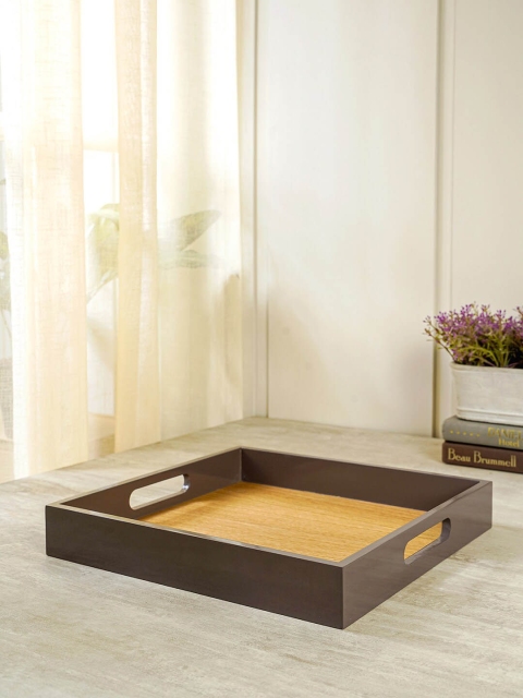 

Pure Home and Living Brown Square Tray