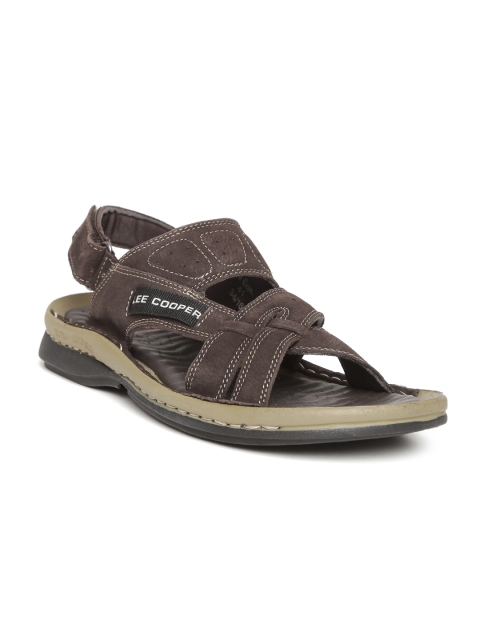 

Lee Cooper Men Coffee Brown Leather Sandals