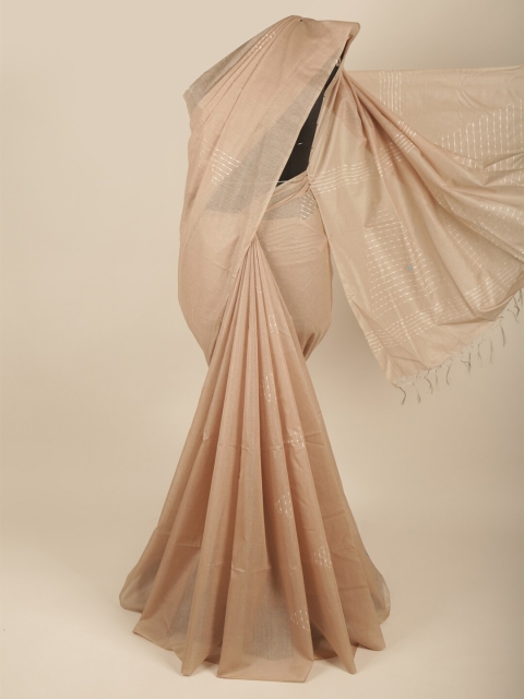 

Pothys Cream-Coloured Woven Design Jute Silk Saree