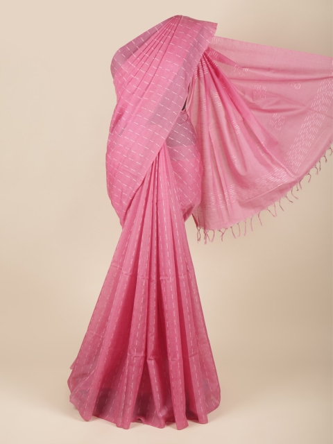 

Pothys Pink Woven Design Jute Silk Saree