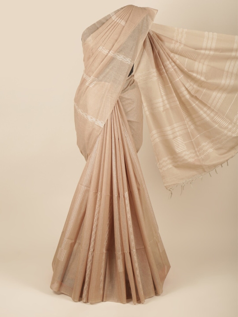 

Pothys Women Cream-Coloured & White Woven Design Jute Silk Saree