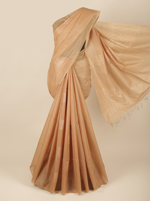 

Pothys Cream & White Embroidered Woven Design Jute Silk Saree
