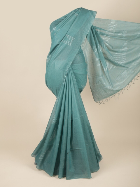 

Pothys Green Woven Design Jute Silk Saree