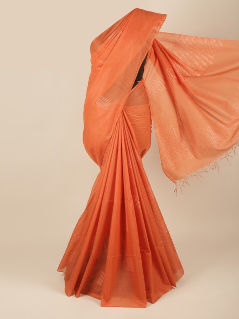 

Pothys Orange Woven Design Jute Silk Saree