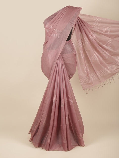 

Pothys Purple & White Thread Work Jute Silk Saree