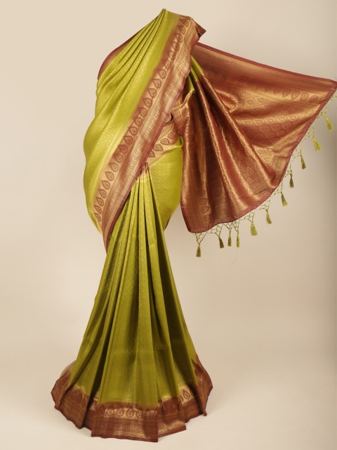 

Pothys Green & Maroon Woven Design Art Silk Banarasi Saree