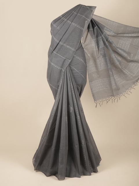 

Pothys Grey Woven Design Art Jute Silk Saree