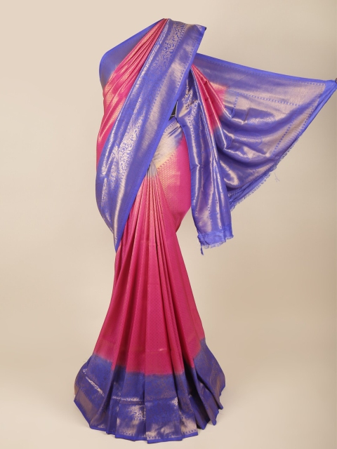 

Pothys Pink & Blue Woven Design Zari Art Silk Saree
