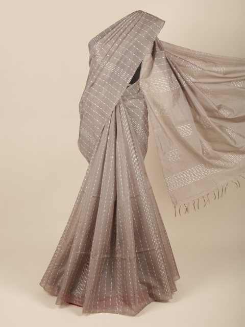 

Pothys Women Grey Woven Design Jute Silk Saree