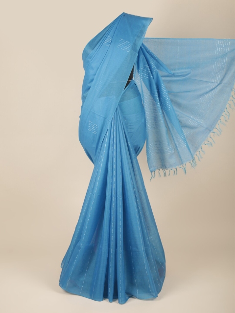

Pothys Blue Woven Design Jute Silk Saree
