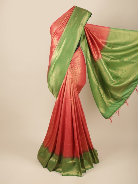

Pothys Pink & Green Woven Design Zari Art Silk Banarasi Saree