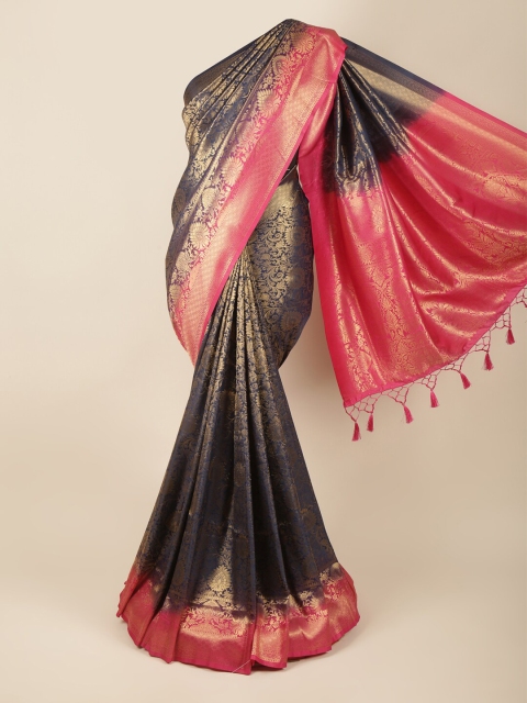 

Pothys Navy Blue & Pink Woven Design Zari Art Silk Banarasi Saree