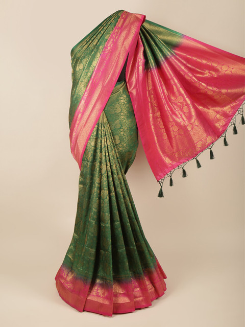 

Pothys Green & Pink Woven Design Zari Art Silk Banarasi Saree