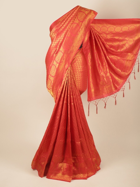 

Pothys Red Woven Design Banaras Saree