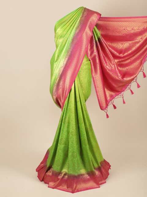 

Pothys Green & Pink Woven Design Zari Art Silk Banarasi Saree