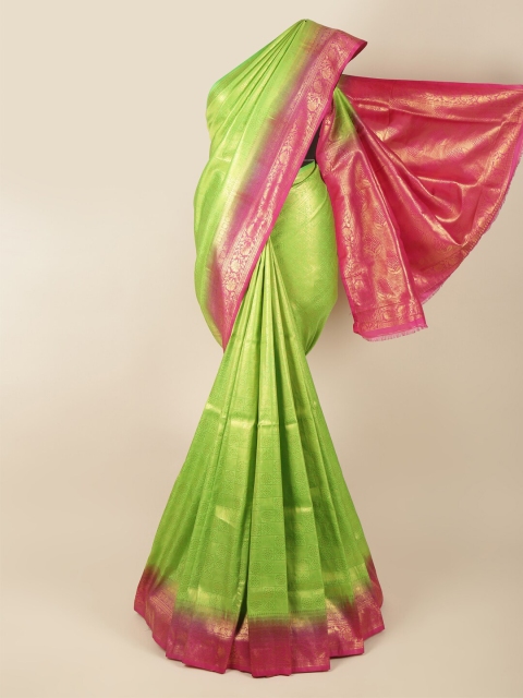 

Pothys Green & Fuchsia Woven Design Zari Art Silk Banarasi Saree