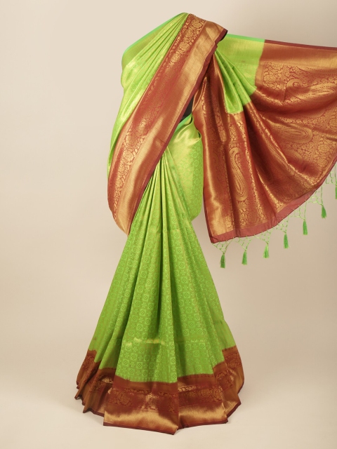 

Pothys Green & Maroon Woven Design Zari Art Silk Banarasi Saree