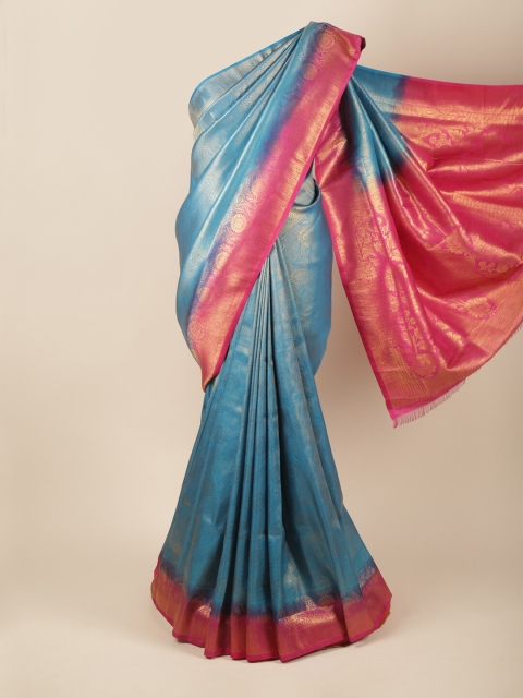 

Pothys Blue & Pink Woven Design Art Silk Banarasi Saree