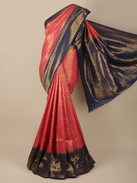 

Pothys Women Red & Blue Woven Design Zari Art Silk Banarasi Saree