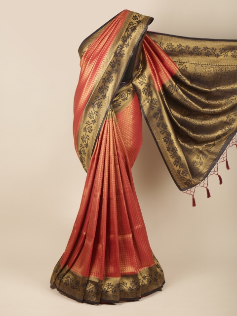 

Pothys Maroon & Navy Blue Floral Zari Art Silk Banarasi Saree