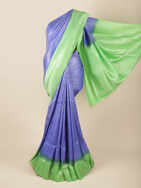 

Pothys Blue & Green Ethnic Motifs Zari Art Silk Banarasi Saree