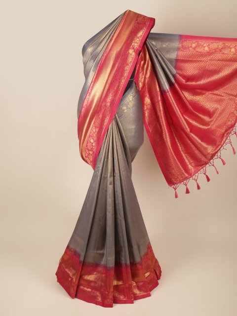 

Pothys Grey & Magenta Woven Design Zari Art Silk Banarasi Saree