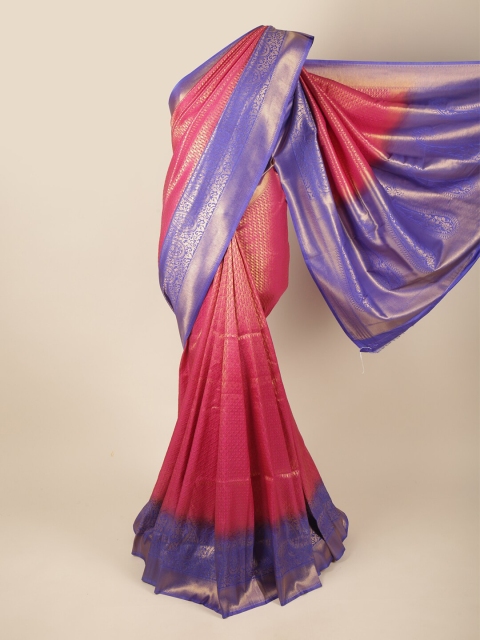 

Pothys Pink & Blue Woven Design Banaras Saree