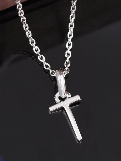 

Tistabene Rhodium-Plated T Pendant With Chain, Silver