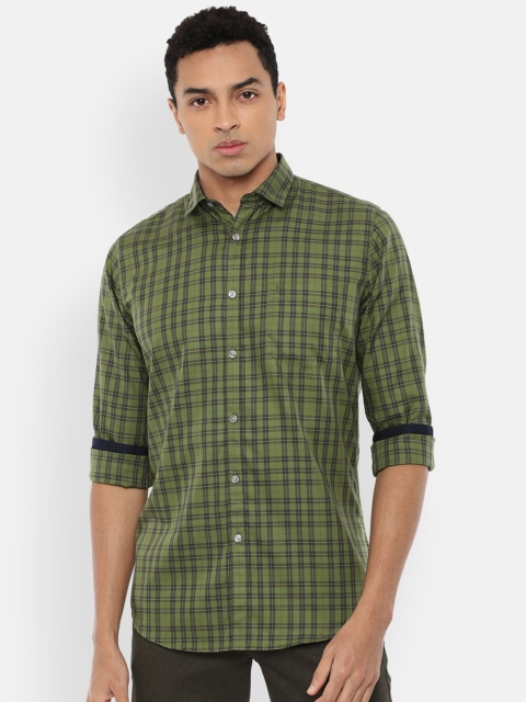 

Van Heusen Sport Men Olive Green Slim Fit Checked Casual Shirt