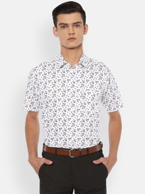 

Van Heusen Men White Floral Printed Formal Shirt