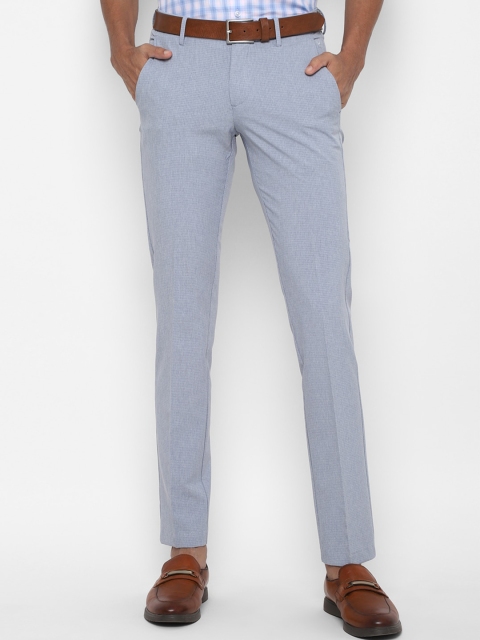 

Allen Solly Men Blue Textured Slim Fit Trousers