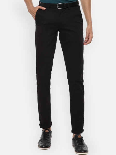 

Van Heusen Sport Men Black Textured Slim Fit Trousers