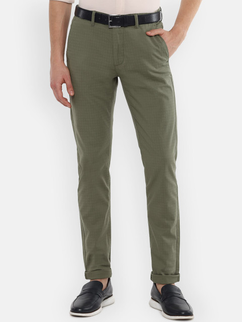 

Van Heusen Sport Men Olive Green Slim Fit Trousers