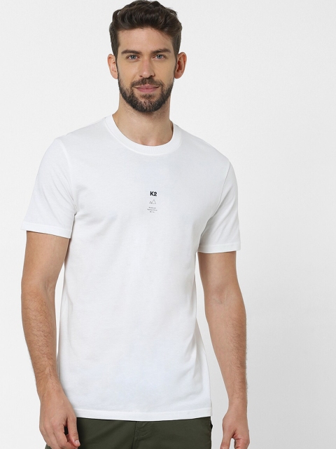 

SELECTED Men White Solid T-shirt