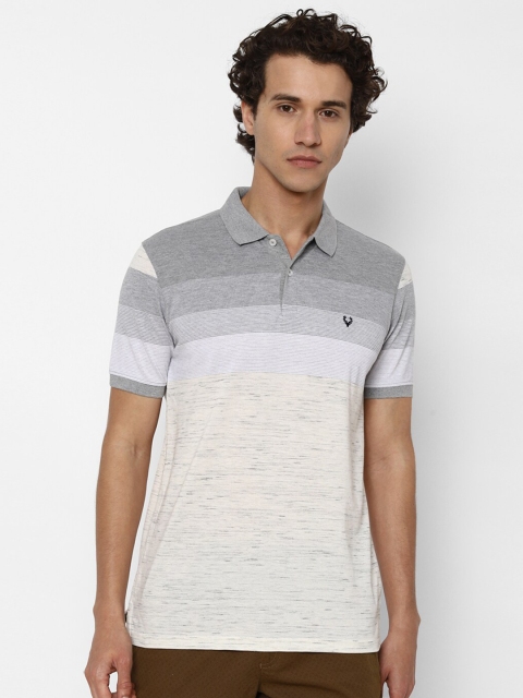 

Allen Solly Men Beige Striped Polo Collar Pockets T-shirt