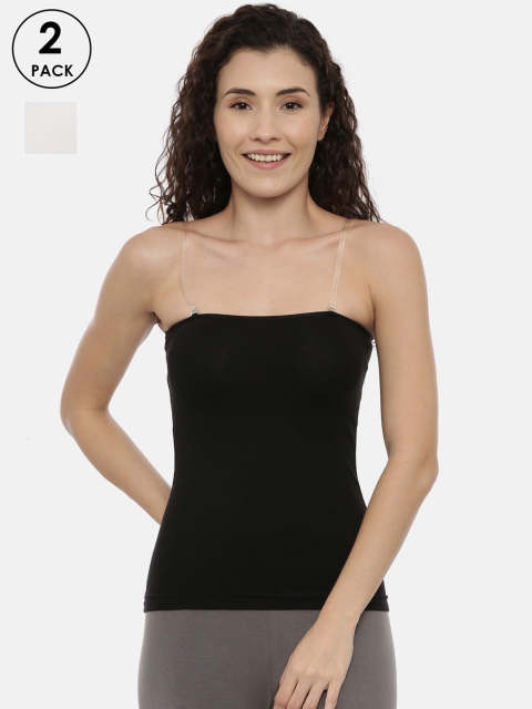 

GOLDSTROMS Women Pack Of 2 Solid Camisoles, Black