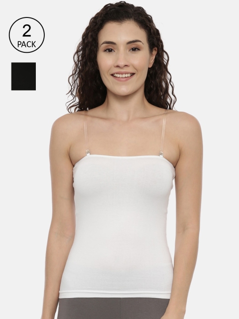 

GOLDSTROMS Women Black & White Pack Of 2 Solid Camisoles