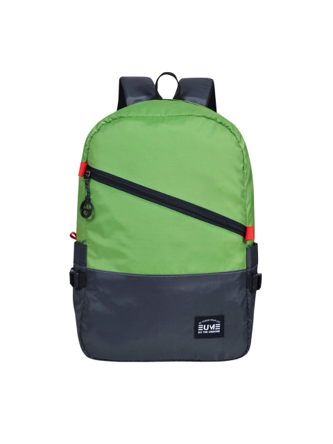 

EUME Unisex Green & Black Colourblocked Backpack