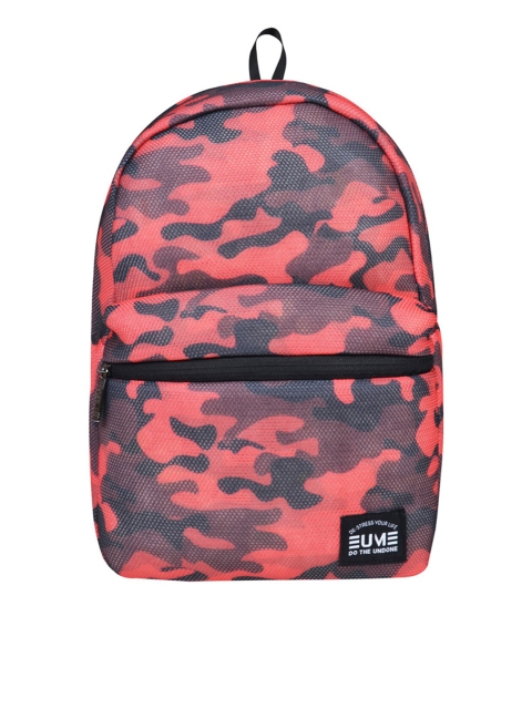 

EUME Unisex Red & Grey Camouflage Backpack
