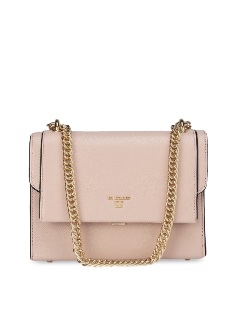 

Da Milano Beige Textured Leather Structured Sling Bag
