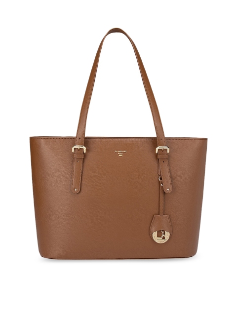 

Da Milano Tan Leather Structured Shoulder Bag