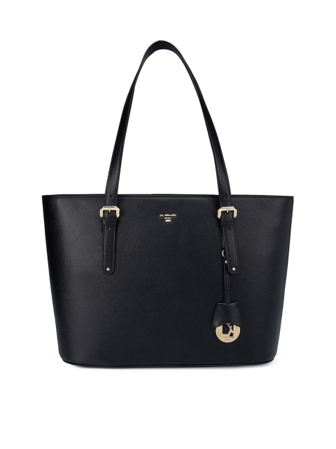 

Da Milano Black Leather Structured Shoulder Bag