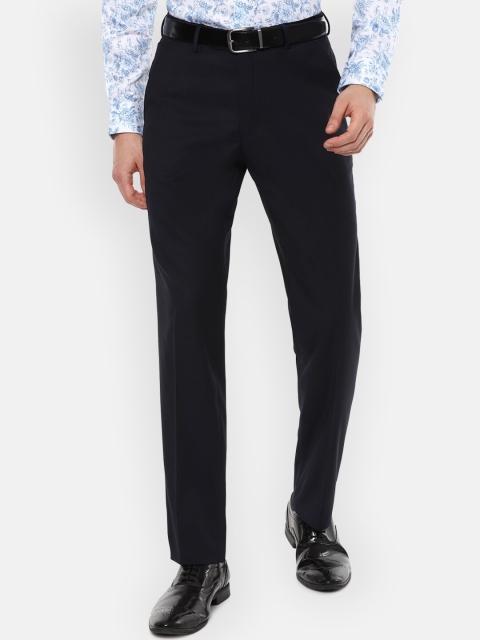 

Van Heusen Men Black Solid Formal Trousers