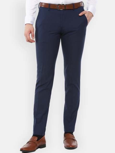 

Van Heusen Men Navy Blue Slim Fit Formal Trousers