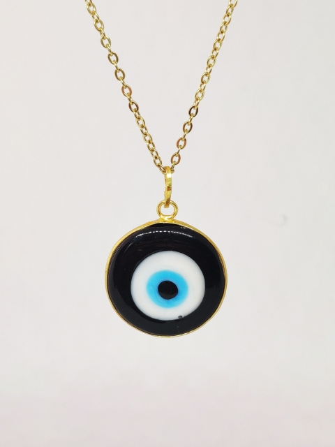 

EL REGALO Women Blue Evil Eye Round Pendant Necklace