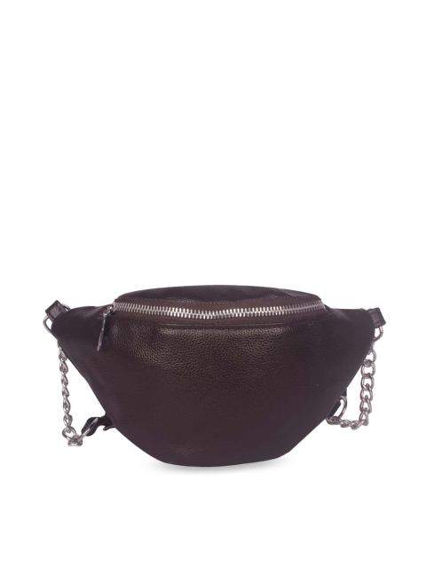 

Bagkok Women Brown Solid Wiast Pouch, Coffee brown