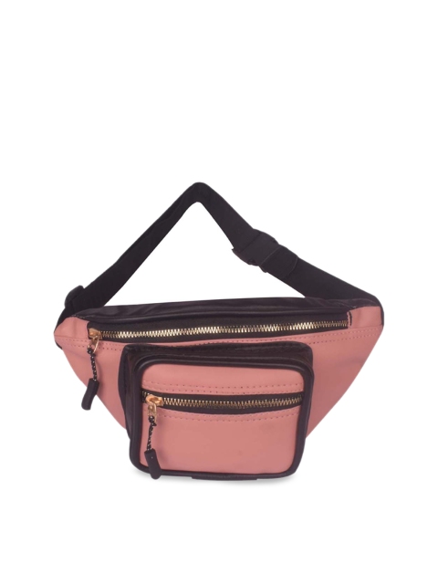 

Bagkok Women Pink Textured Waist Pouch